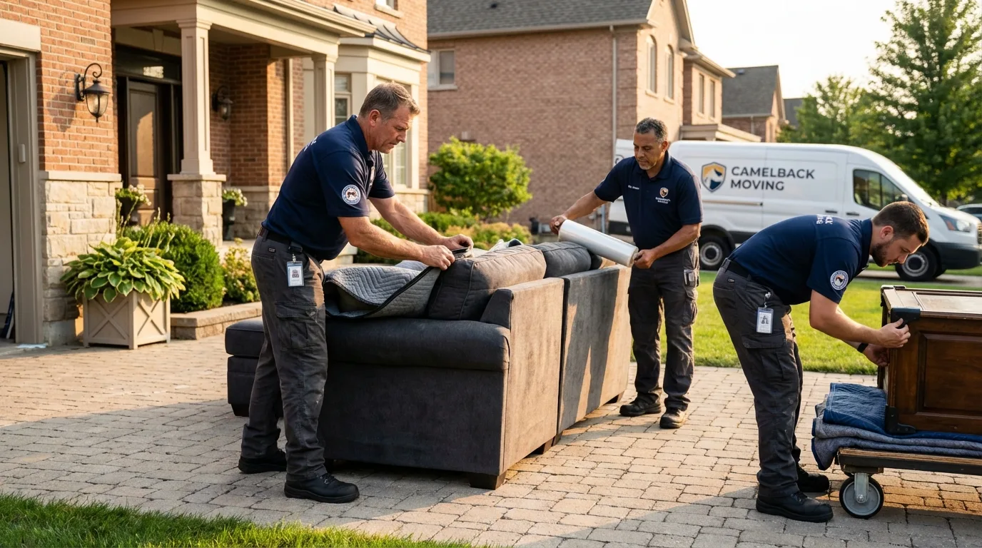 Large estate moving crew wrapping furniture in Clifton Forge, VA